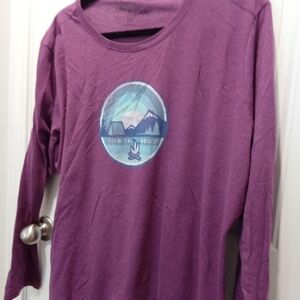 Life is Good Women's Plus Size XXL Purple Long Sleeve Graphic Tee Shirt